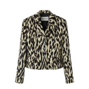 LEOPARD SHORT JACKET (DARK BROWN)