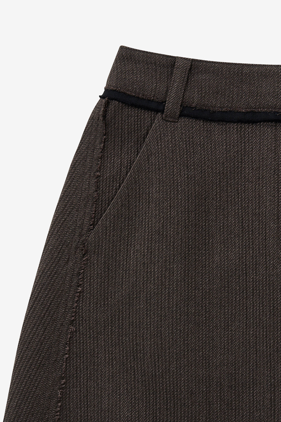 Low Detail Wool Skirt BROWN