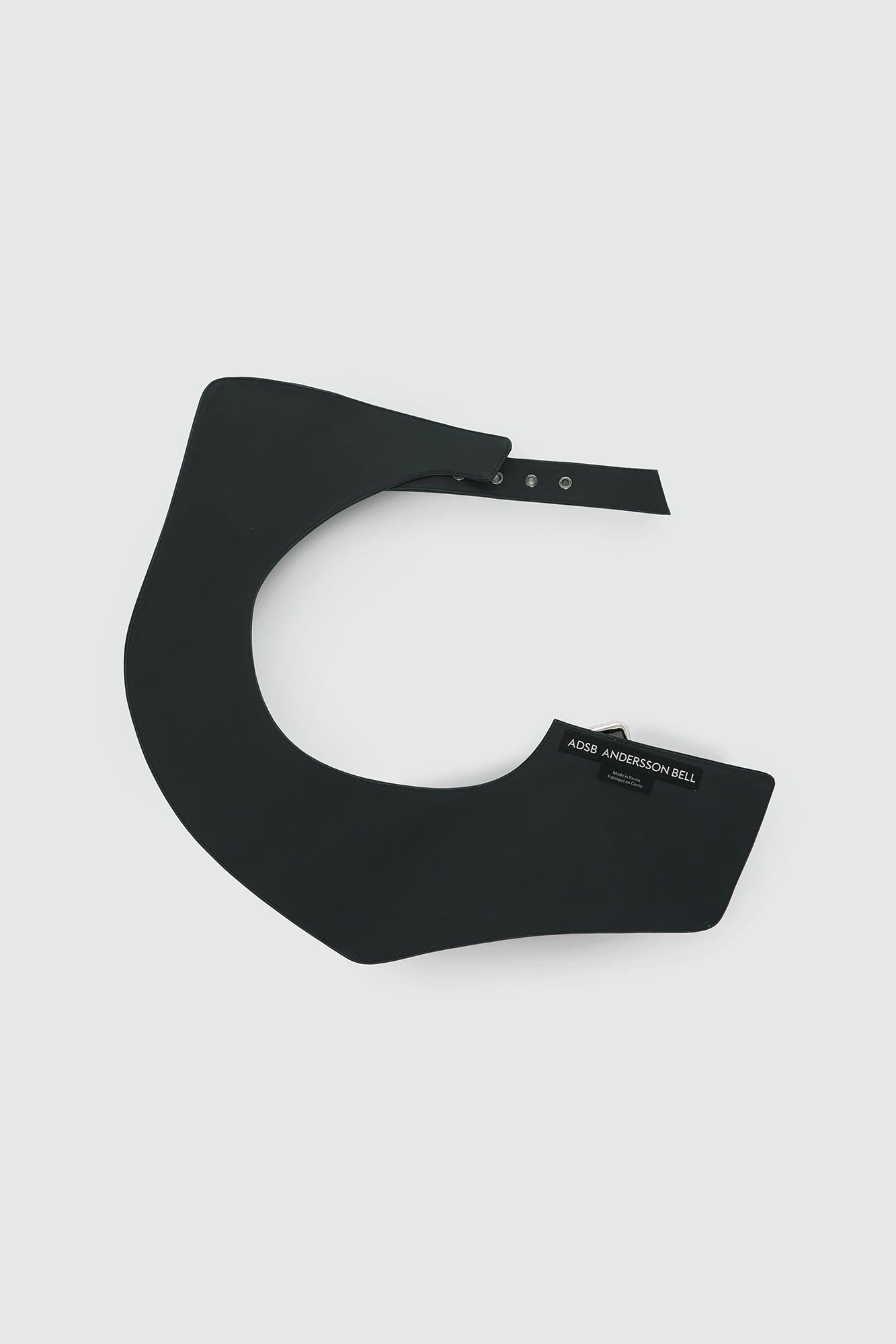 UNISEX LEATHER SLASH SCARF aaa489u (BLACK)