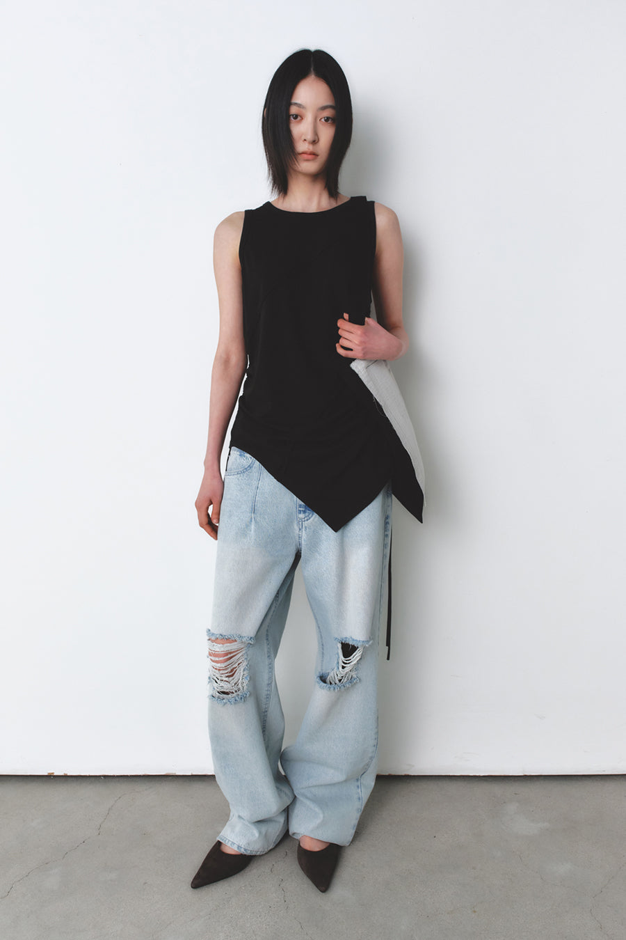 Sketch Applique Cotton Bag BLACK