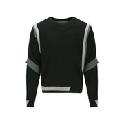 LAYERED CREWNECK SWEATER atb1334m(BLACK)
