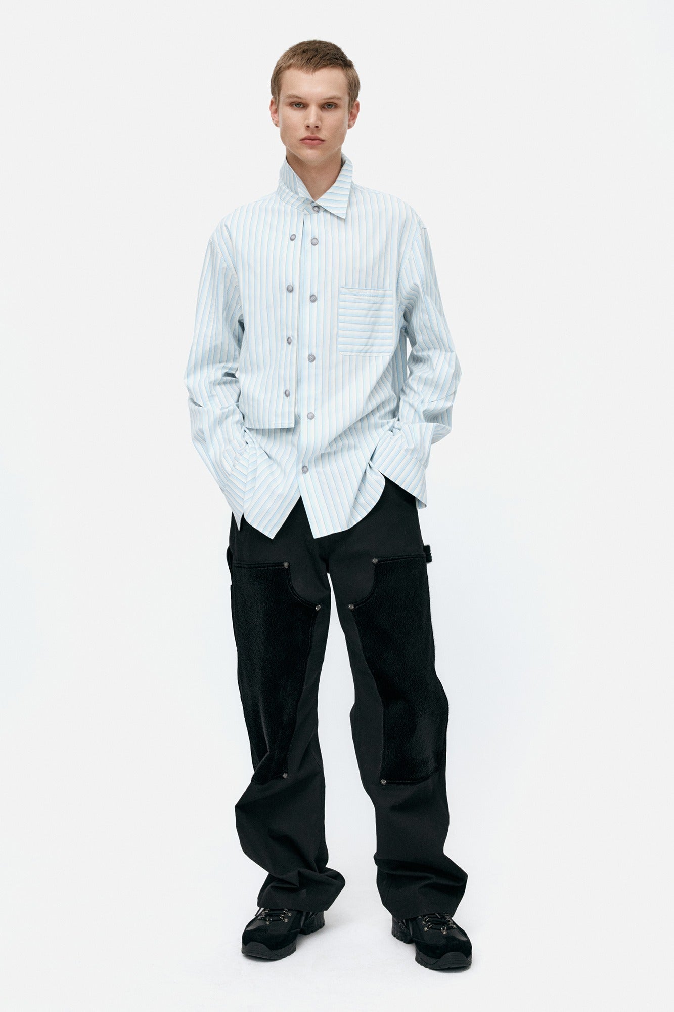 STRIPE LAYERED SHIRT atb1369m (BLUE)