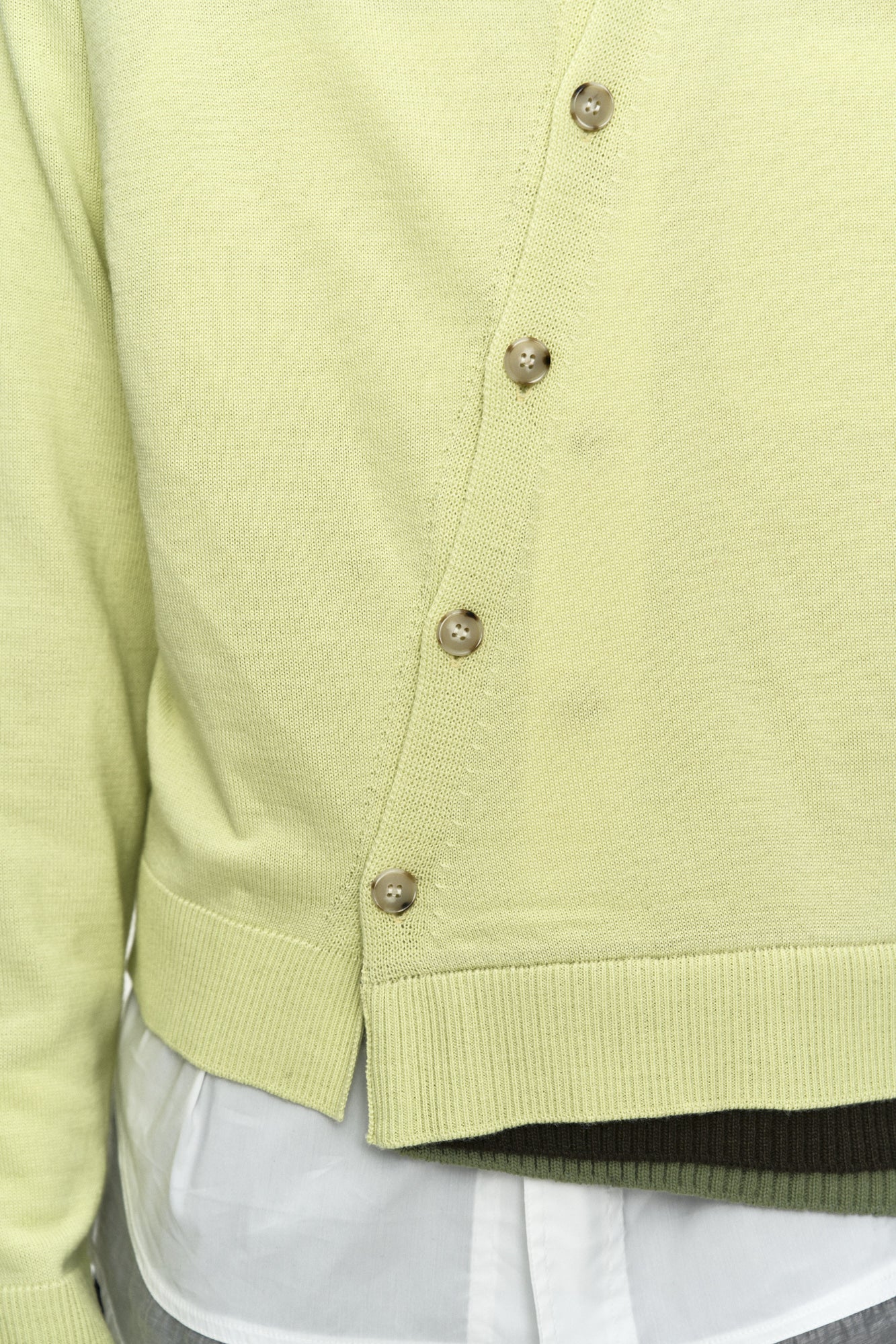 LAYERED COLLAR CARDIGAN atb1428m (LEMON)