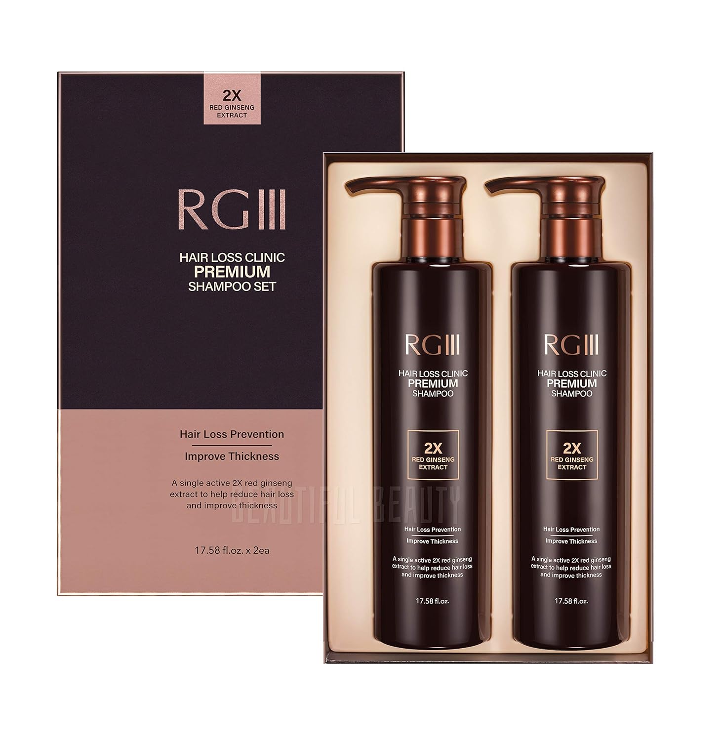 RG3 RGIII PREMIUM HAIR LOSS CLINIC SHAMPOO (TWO BOTTLE SET)