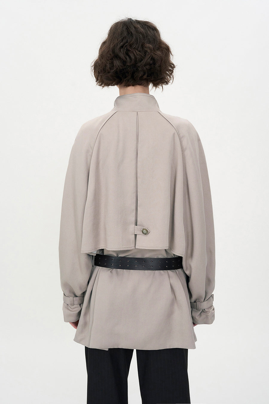 Double Pin Leather Belt BLACK