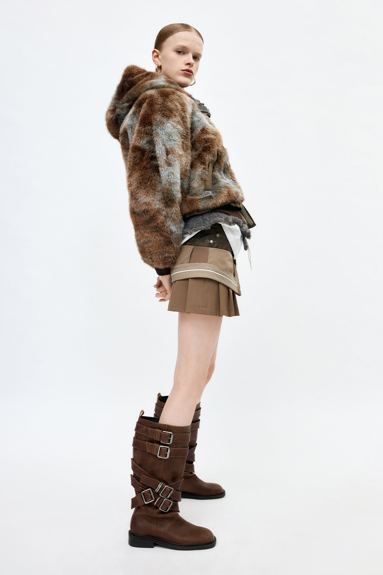 [Restock] LAYERED STRAP BOOTS aaa484w(BROWN)