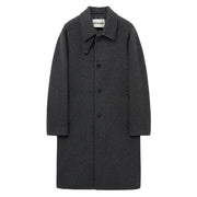 Wool Cashmere Car Coat BROWN HERRINGBONE