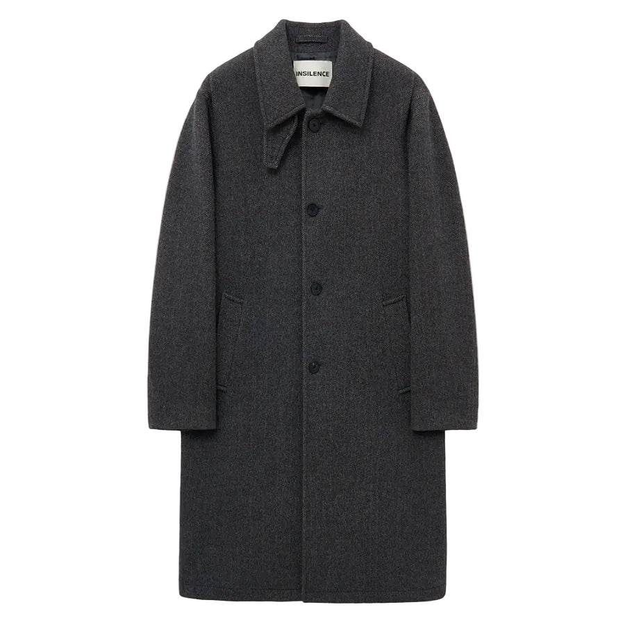 Wool Cashmere Car Coat BROWN HERRINGBONE