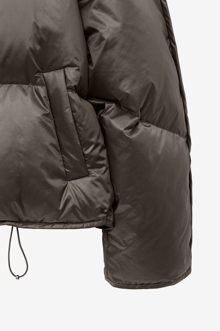 Glossy Goose Down Jacket BROWN