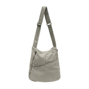 Washed Canvas Crossbody Bag BEIGE