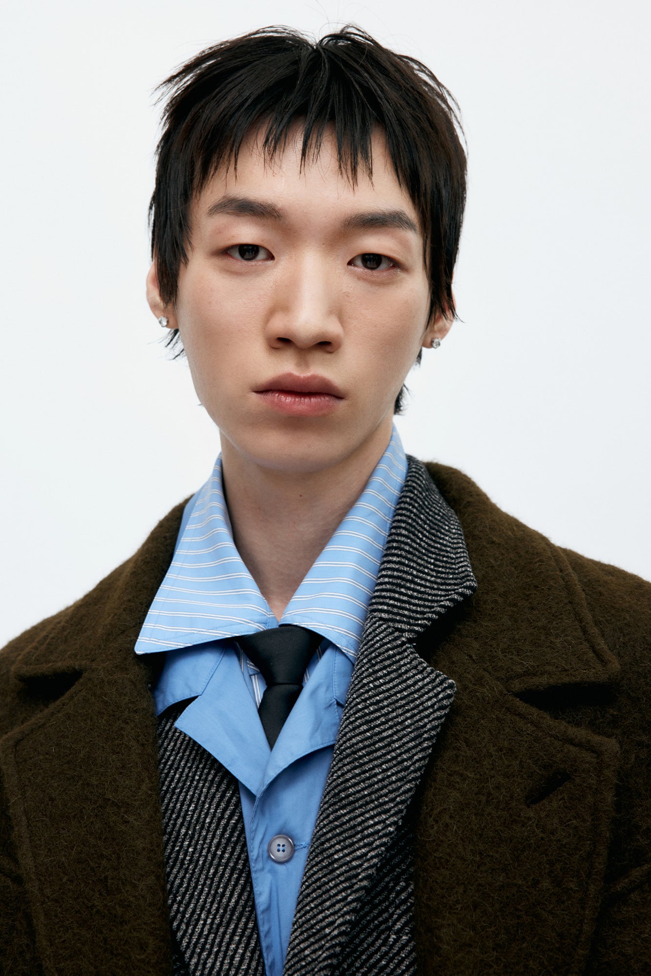 MATTIA SHAGGY WOOL ROBE COAT awa714m (BROWN)