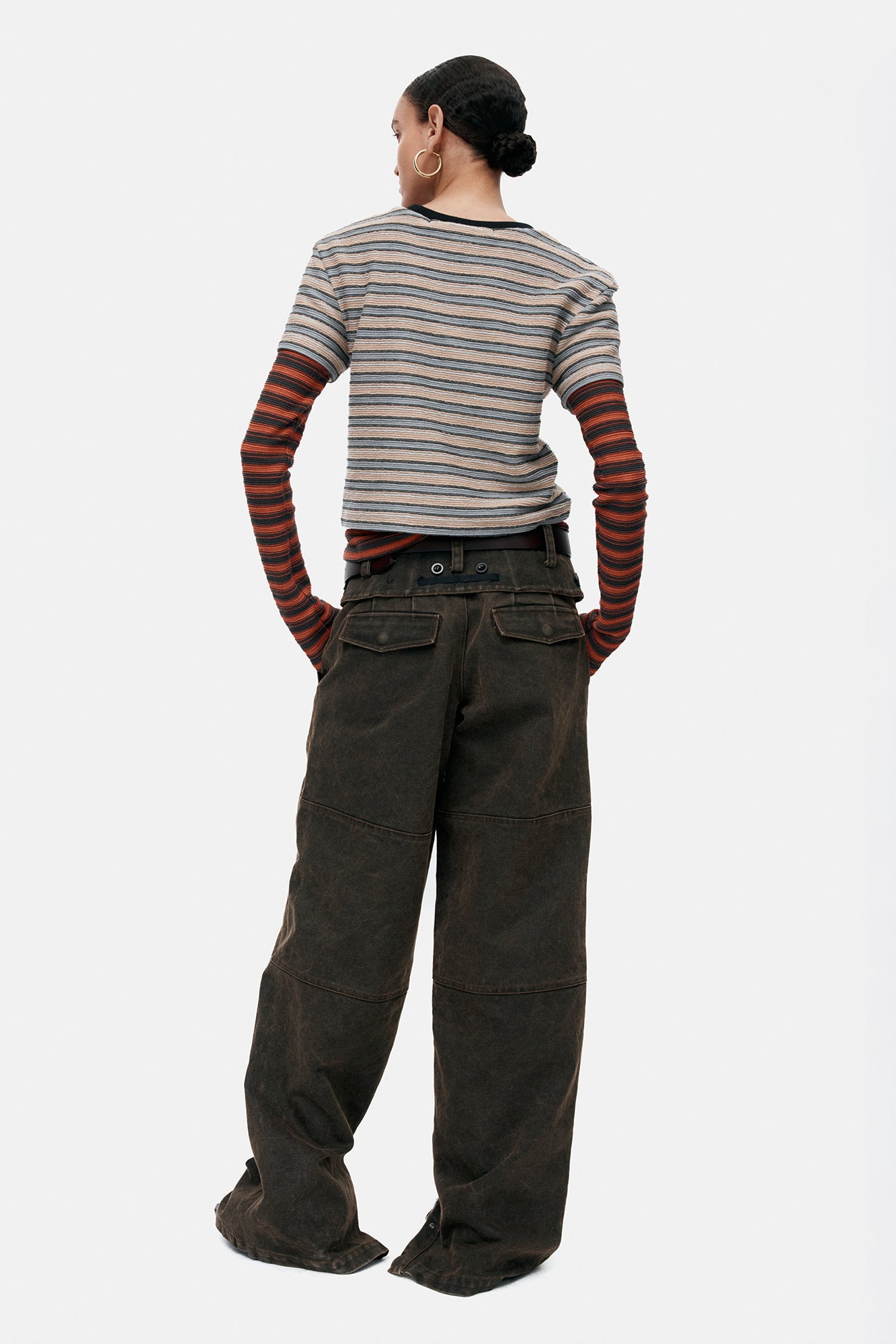 FOLDED WORK PANTS apa851w (BROWN)