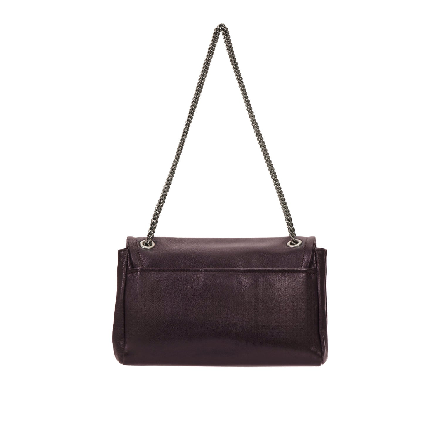 Perfec Flap Chain Shoulder M Plum Wine