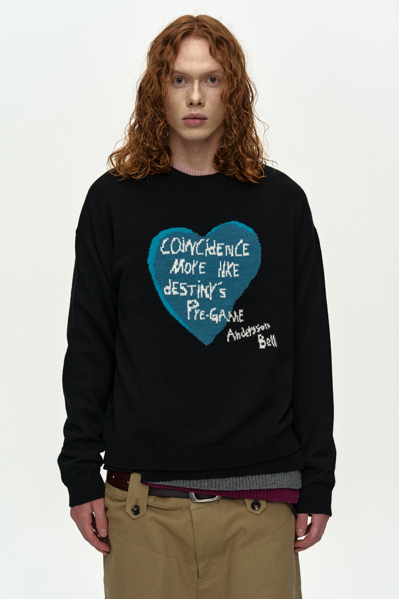 [Restock] BOY'S HEART MESSAGE CREW-NECK SWEATER atb1453m (BLACK)