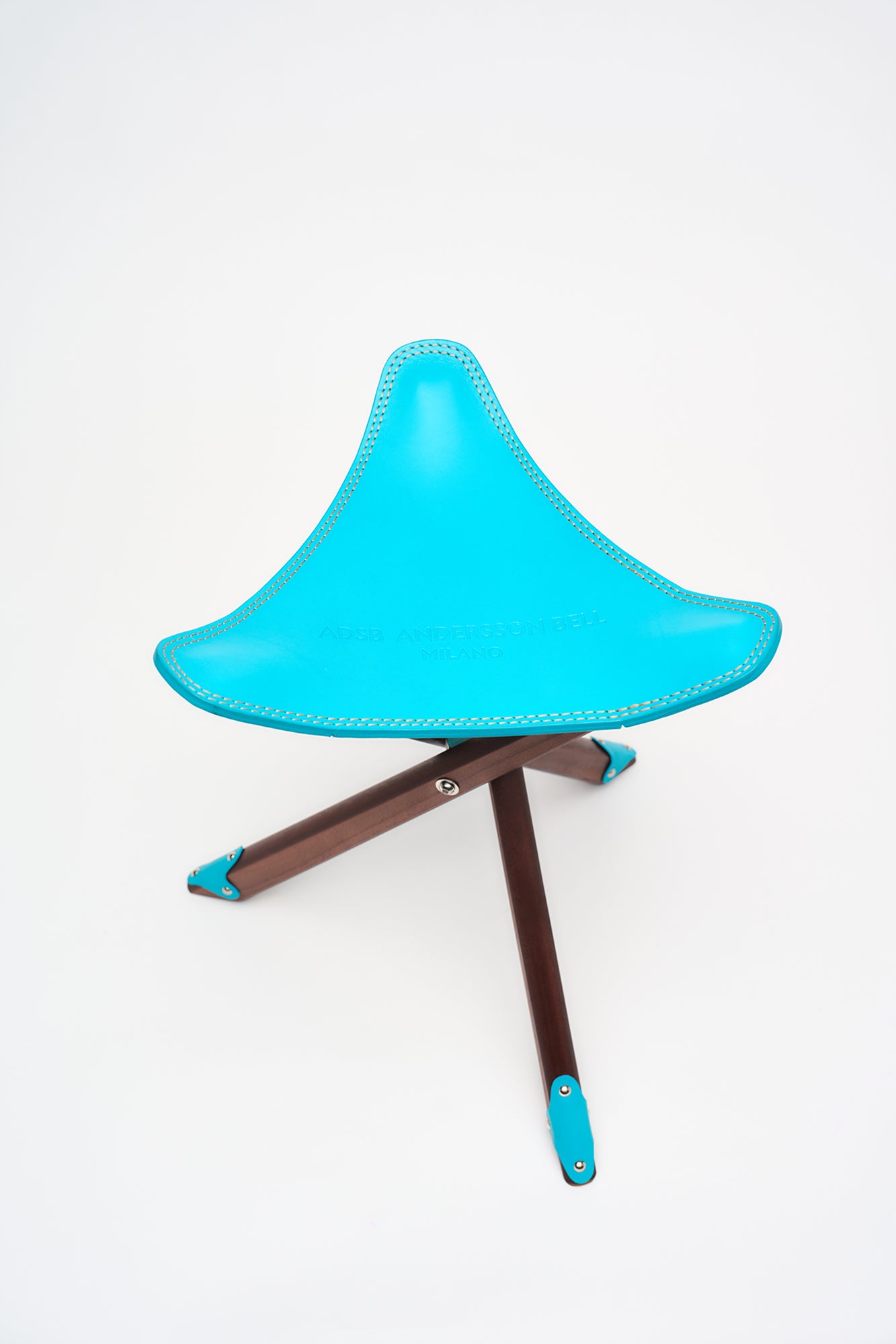 ADSB MILANO LEATHER TRIPOD STOOL aaa426u(BLUE)