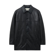 Powe Leather Car Coat BLACK