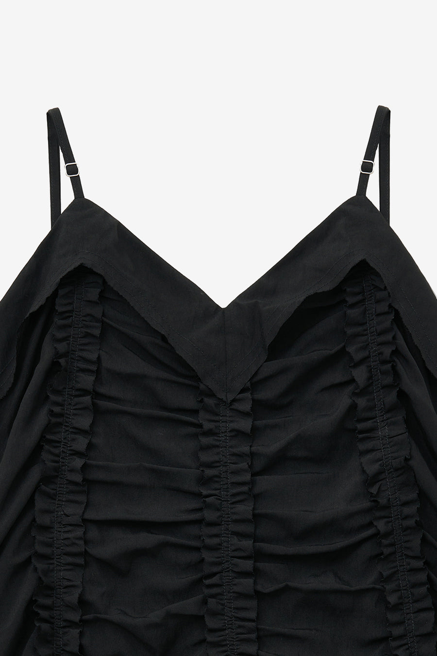 Vintage Frill Maxi Dress BLACK