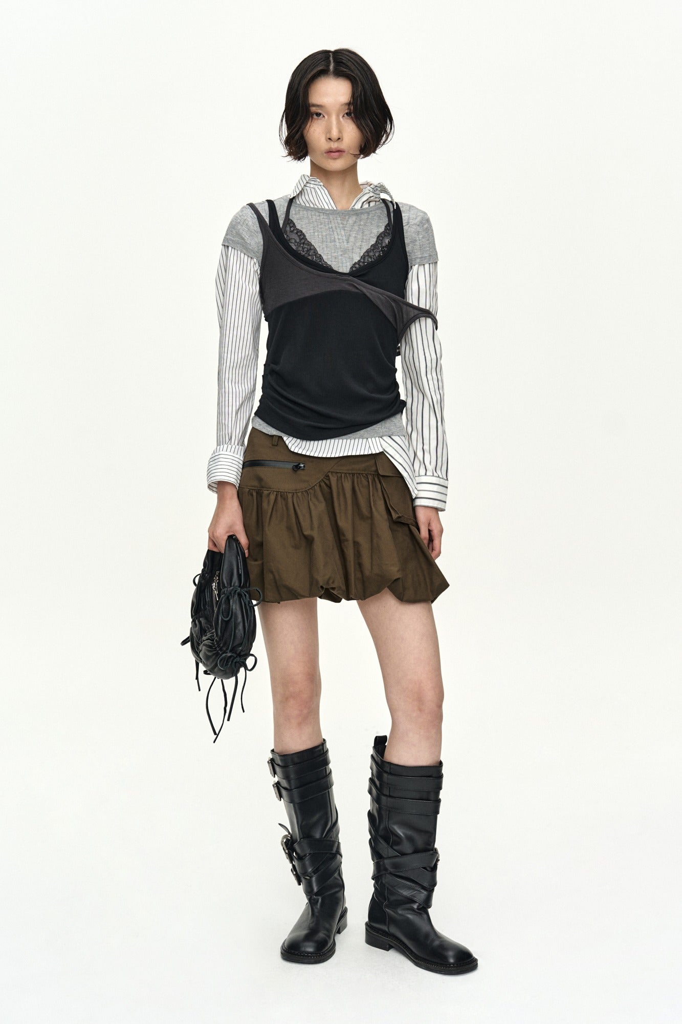 CARGO BALLOON SKIRT apa897w (KHAKI)