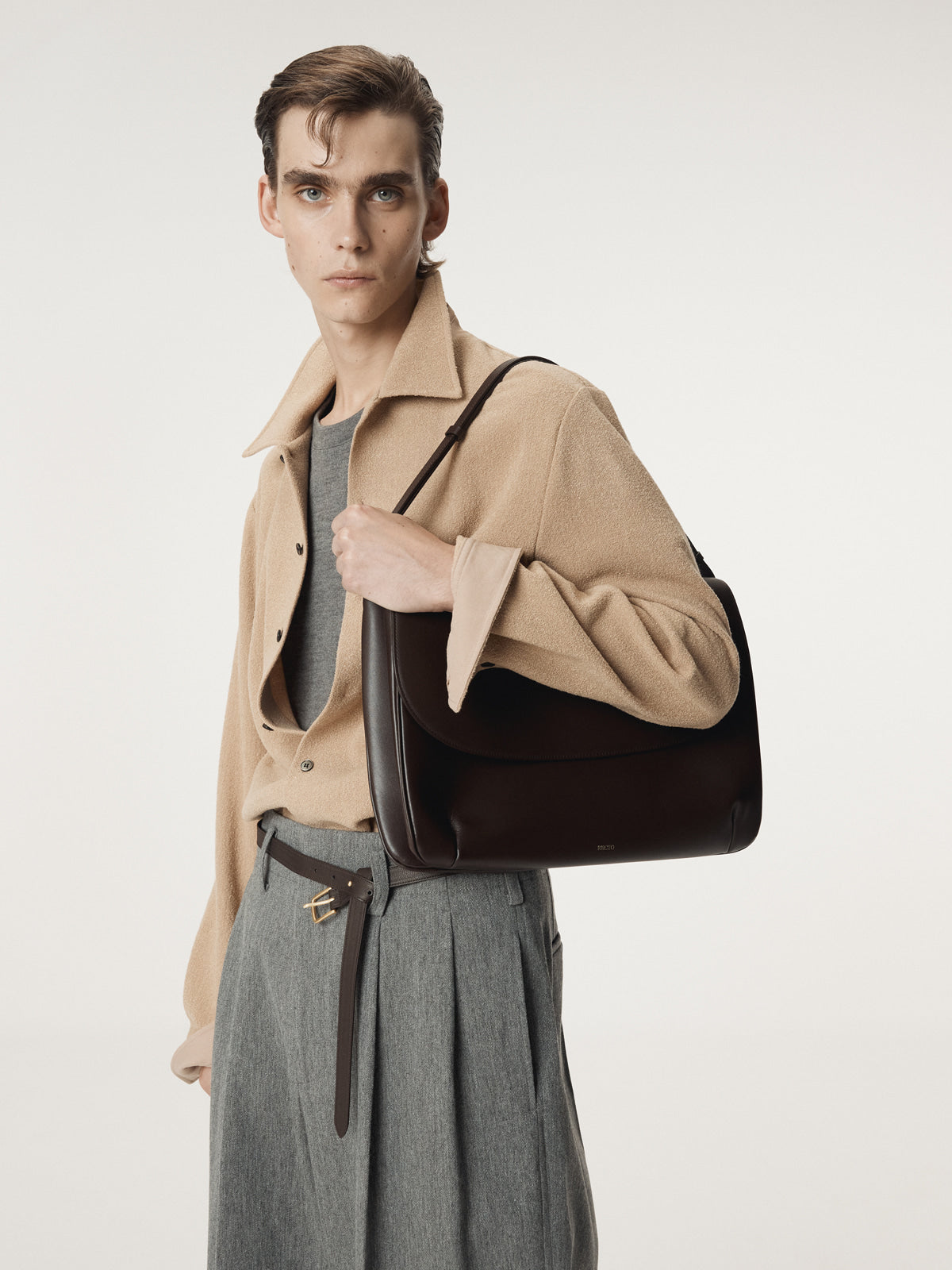 WOOL TWEED SOFT SHIRT (BEIGE)