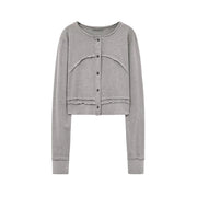 Slim Cutoff Cardigan GREY