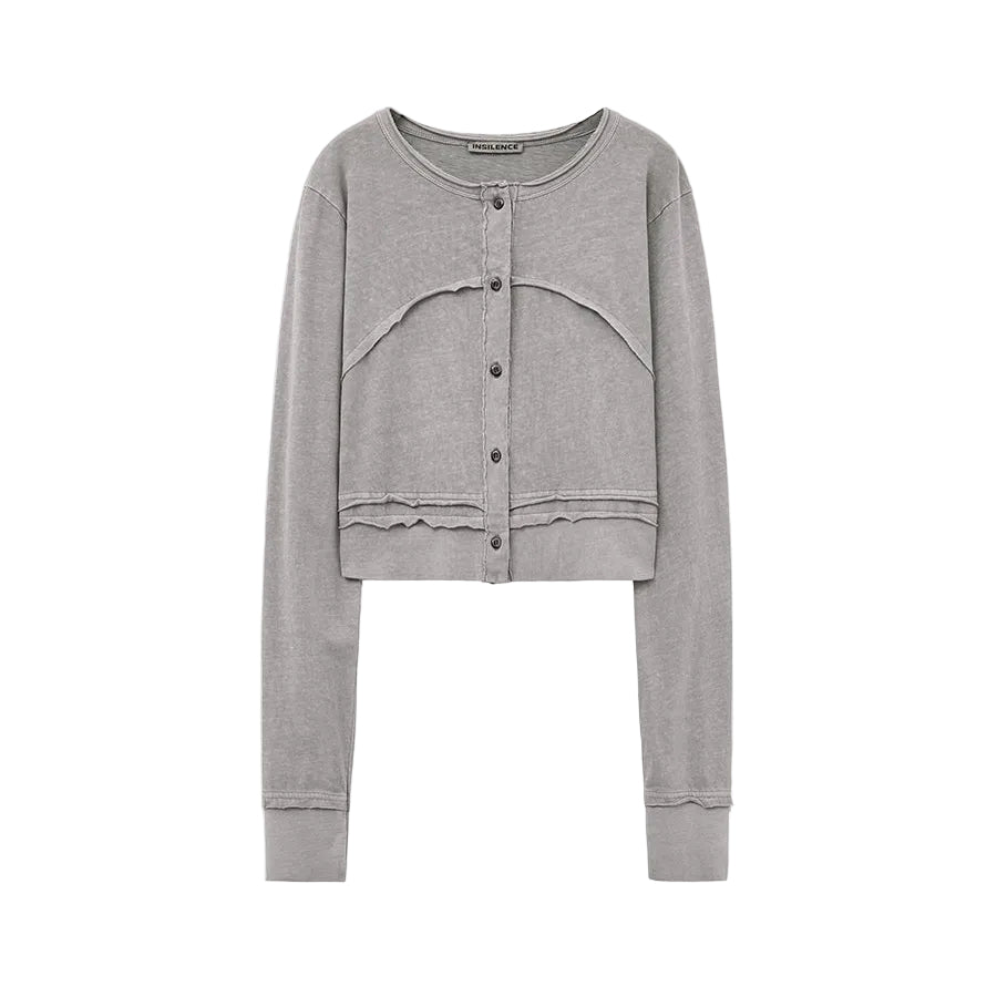 Slim Cutoff Cardigan GREY