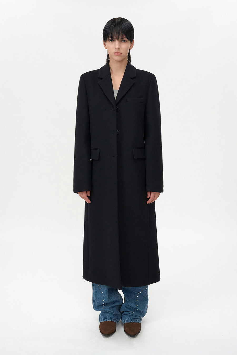Cashmere Single Maxi Coat BLACK