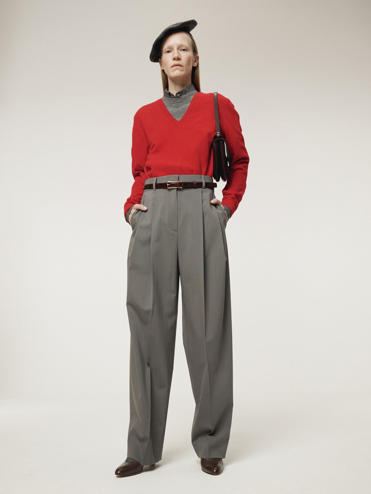 TWO TUCK SUIT PANTS (MIDNIGHT GREY)