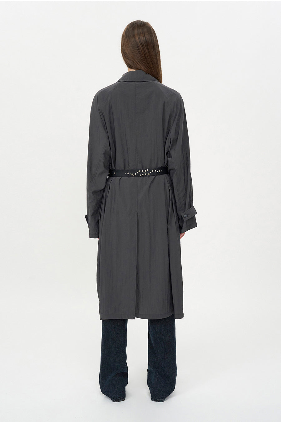 Sheer Nylon Trench DARK GREY
