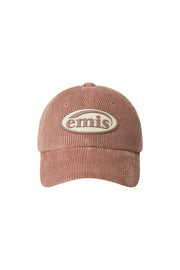 RUBBER PATCH CORDUROY BALL CAP-PINK
