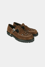 UNISEX WESTERN MARY JANE LOAFERS aaa465u(LEOPARD/BROWN)