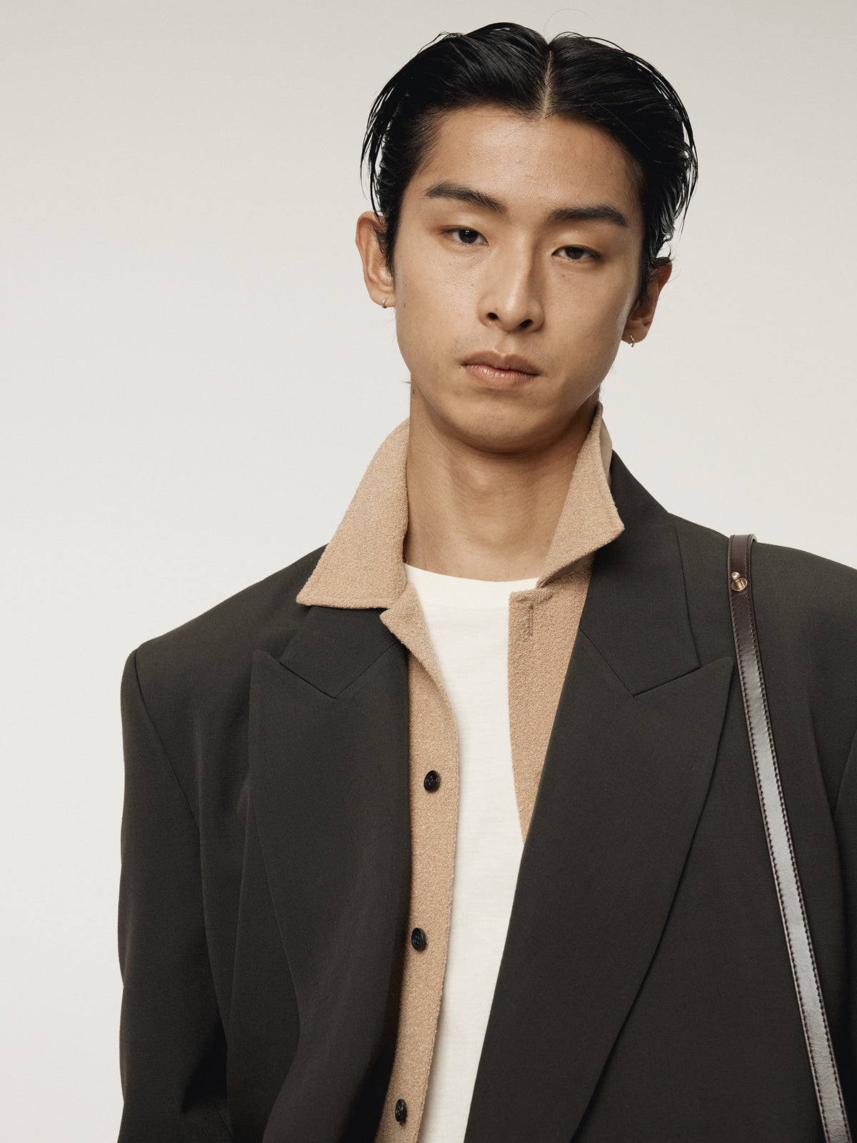 STYRENE DOUBLE BREASTED SUIT JACKET (CHARCOAL GREY)