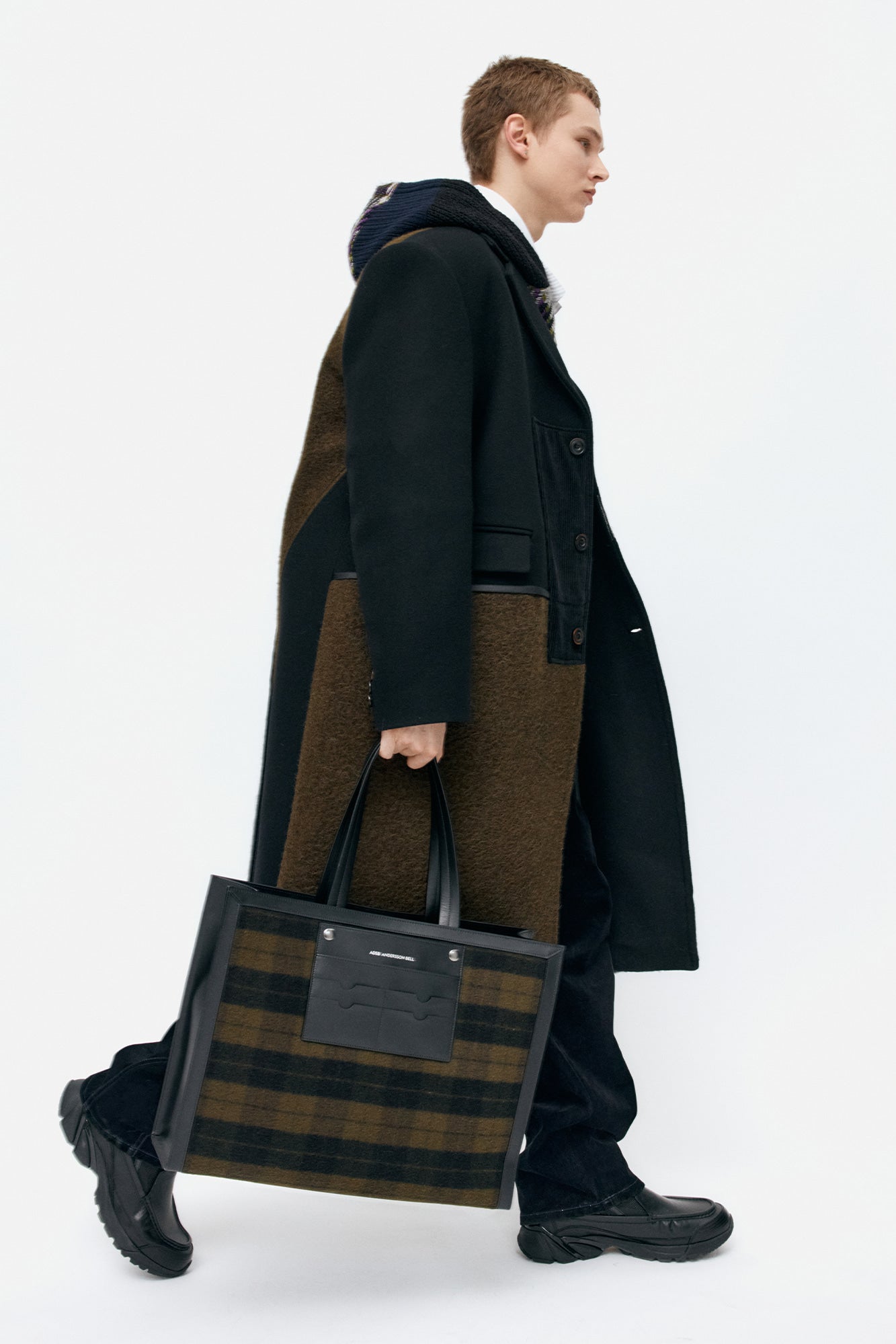 PATCHWORK WOOL COAT awa709m(MULTI)