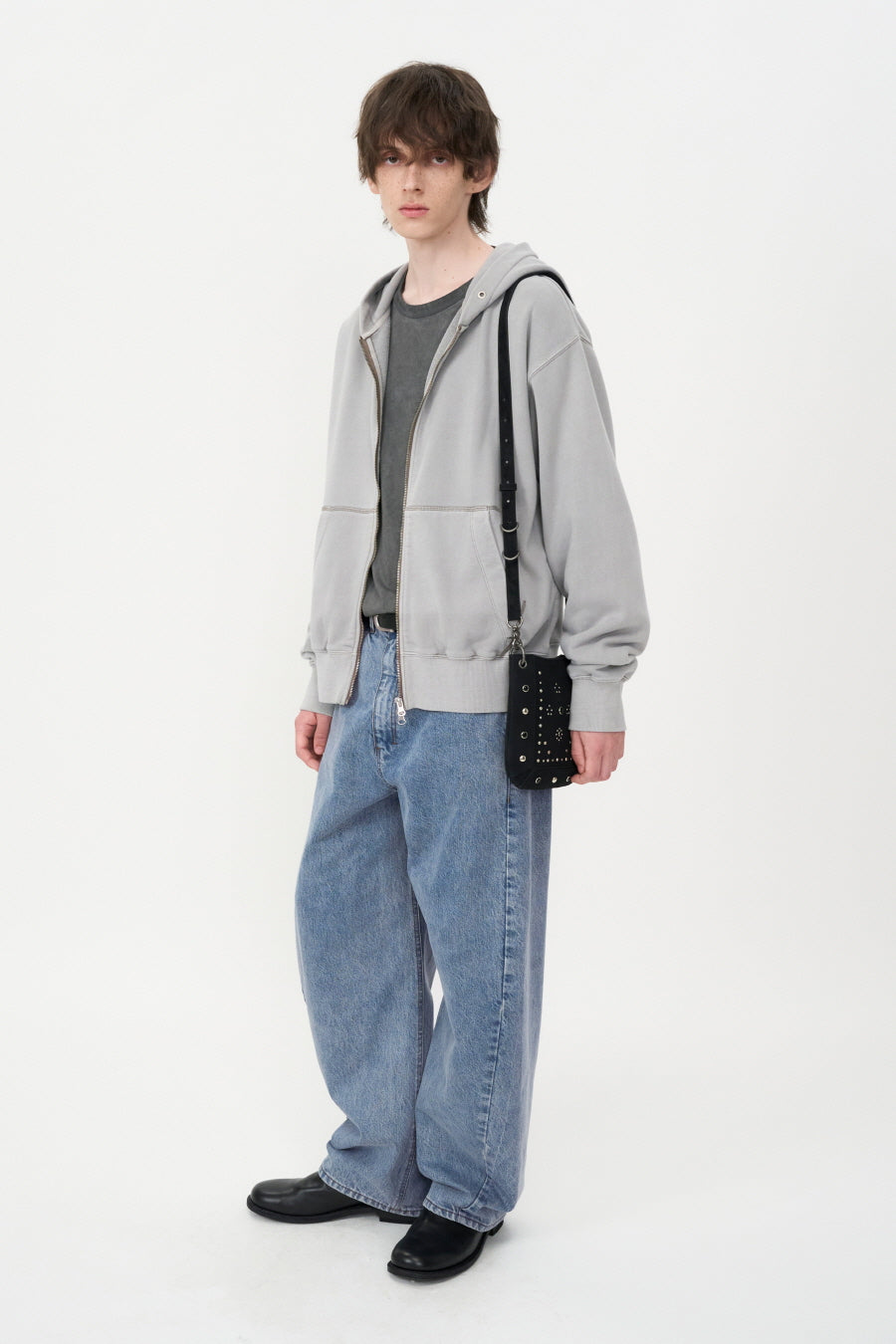 Curved Wide Jeans BLUE