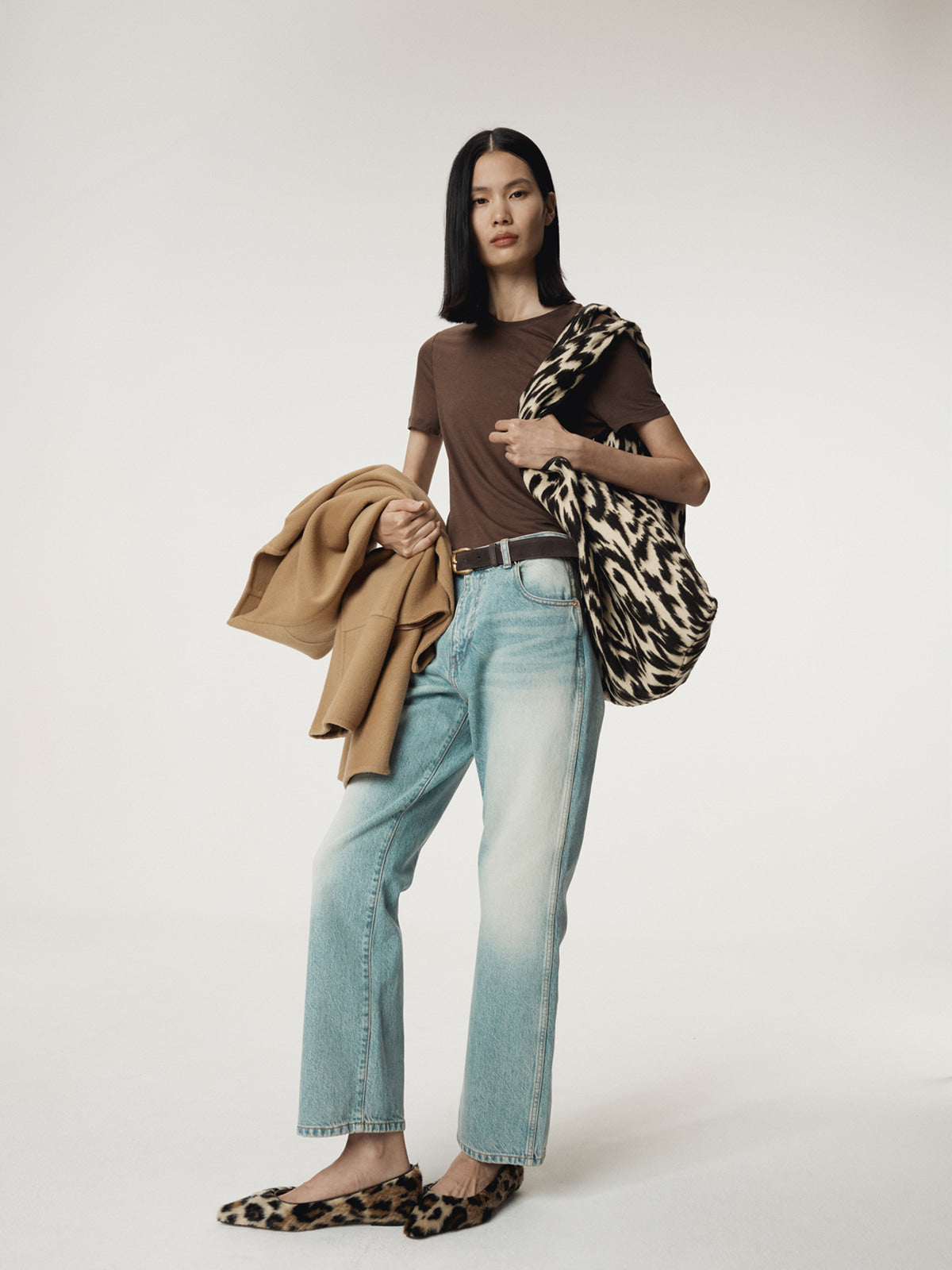 SEMI FLARE DENIM PANTS (LIGHT BLUE)