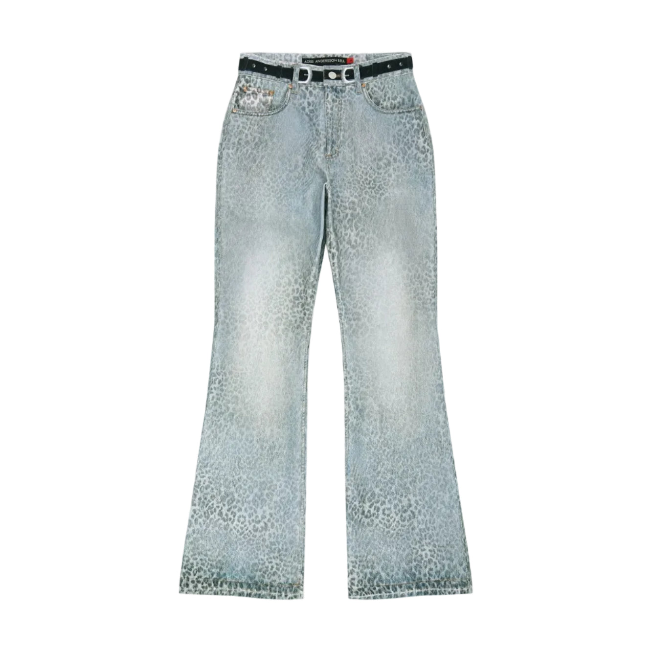 LEOPARD FADE DENIM PRINTED BOOTCUT JEANS apa882w (BLUE)
