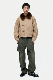 UNISEX ORTEGA WASHED COTTON JACKET awa712u (BEIGE)
