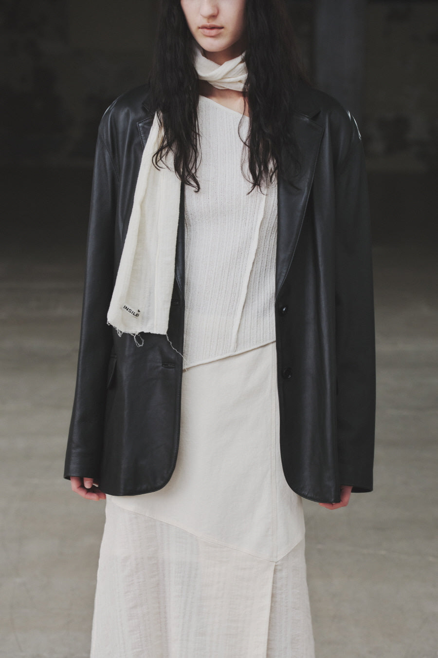 Natural Cut-Off Scarf IVORY