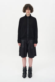 Lace Zip-Up Jumper BLACK
