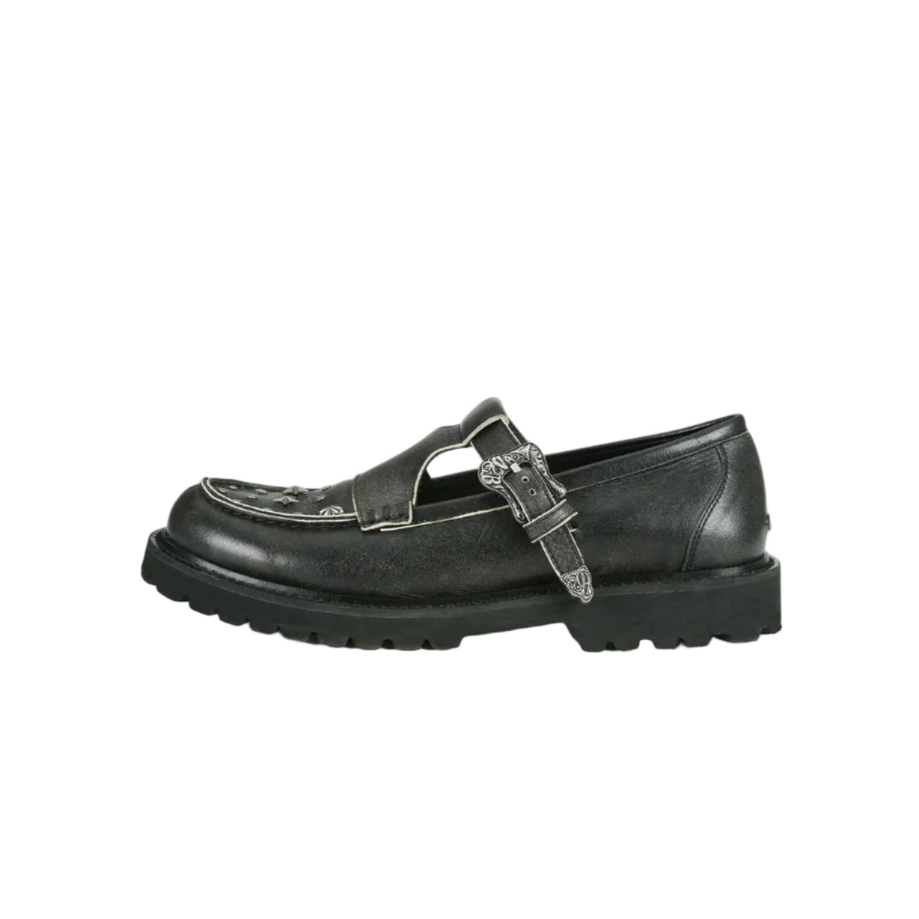UNISEX WESTERN MARY JANE LOAFERS aaa464u (BLACK)