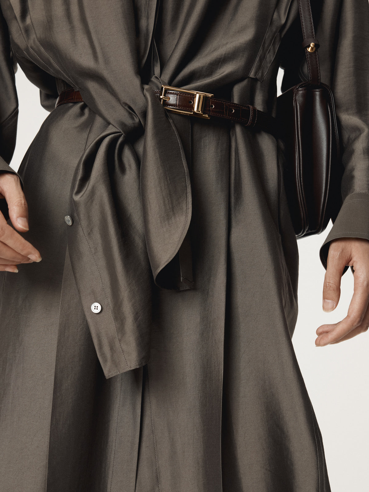 DOUBLE LAYER POINT SHIRT DRESS