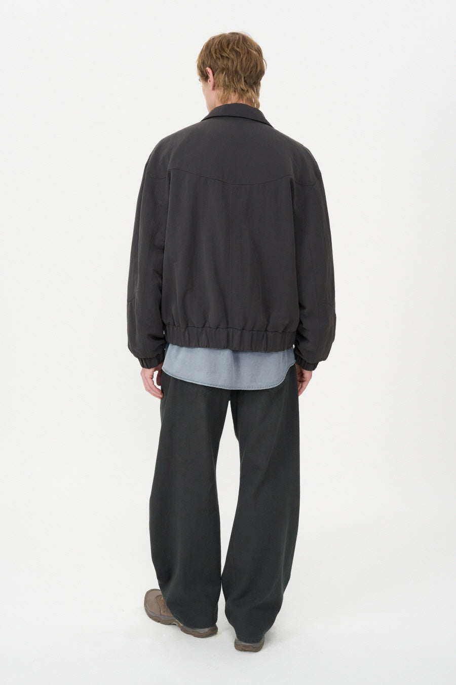 Curved Wide Jeans CHARCOAL