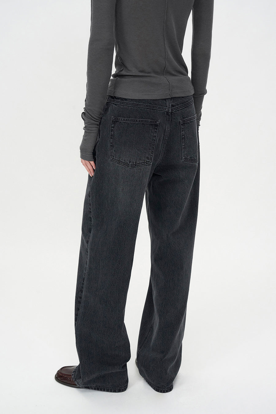 Broken Twill Straight Jeans BLACK