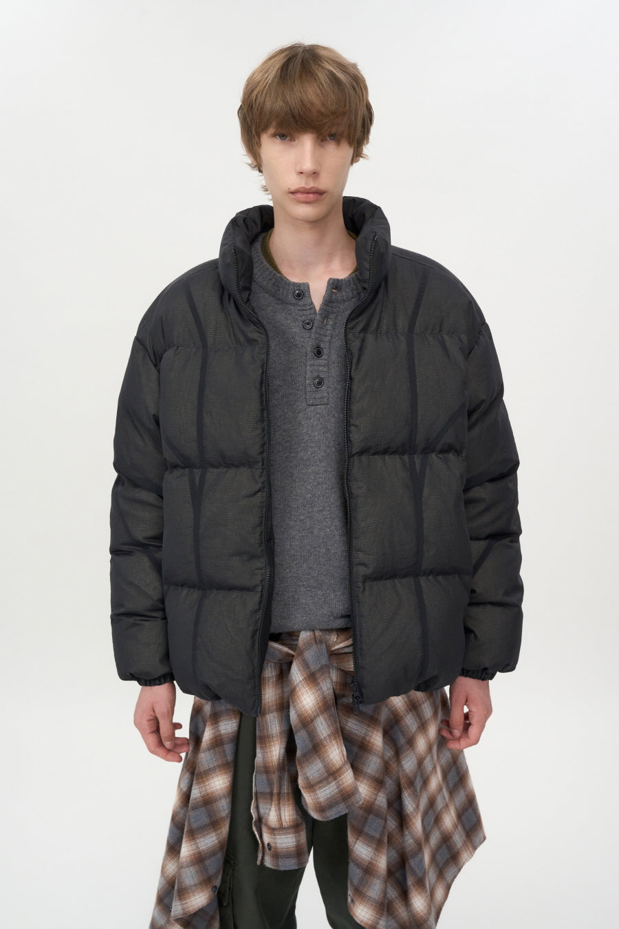 Double layered down jacket BLACK