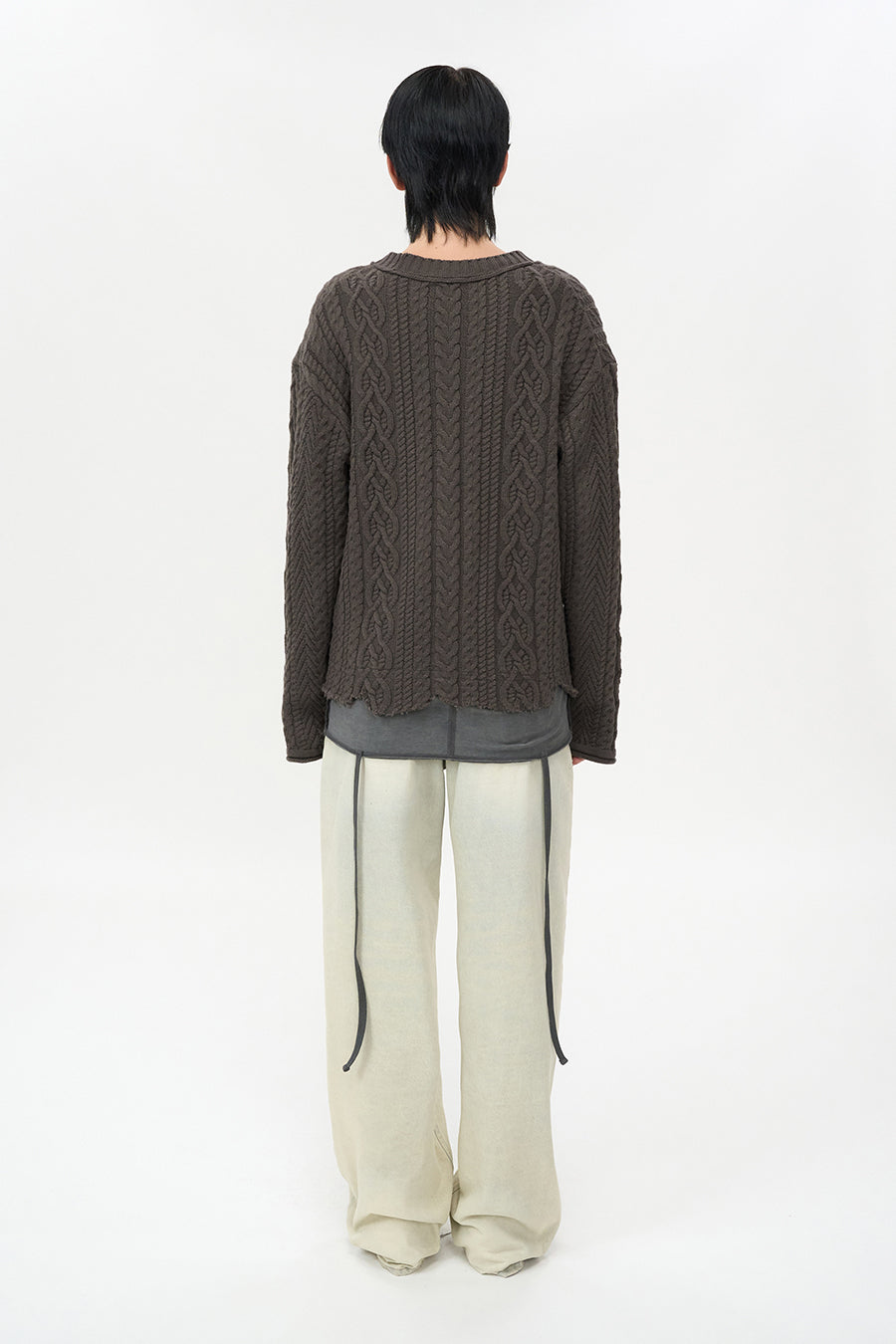 Grunge Fisherman Pullover ASH BROWN