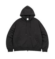 TOFFEE 2WAY Sweat Hoodie Zip-Up (BLACK)