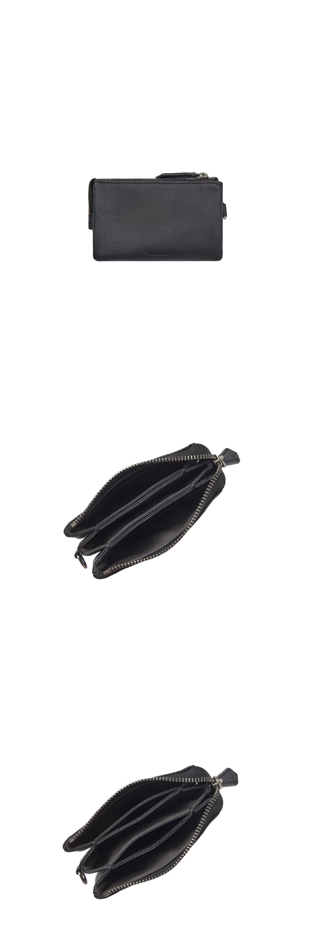 Halfmoon Pocket Accordion Card Wallet Black