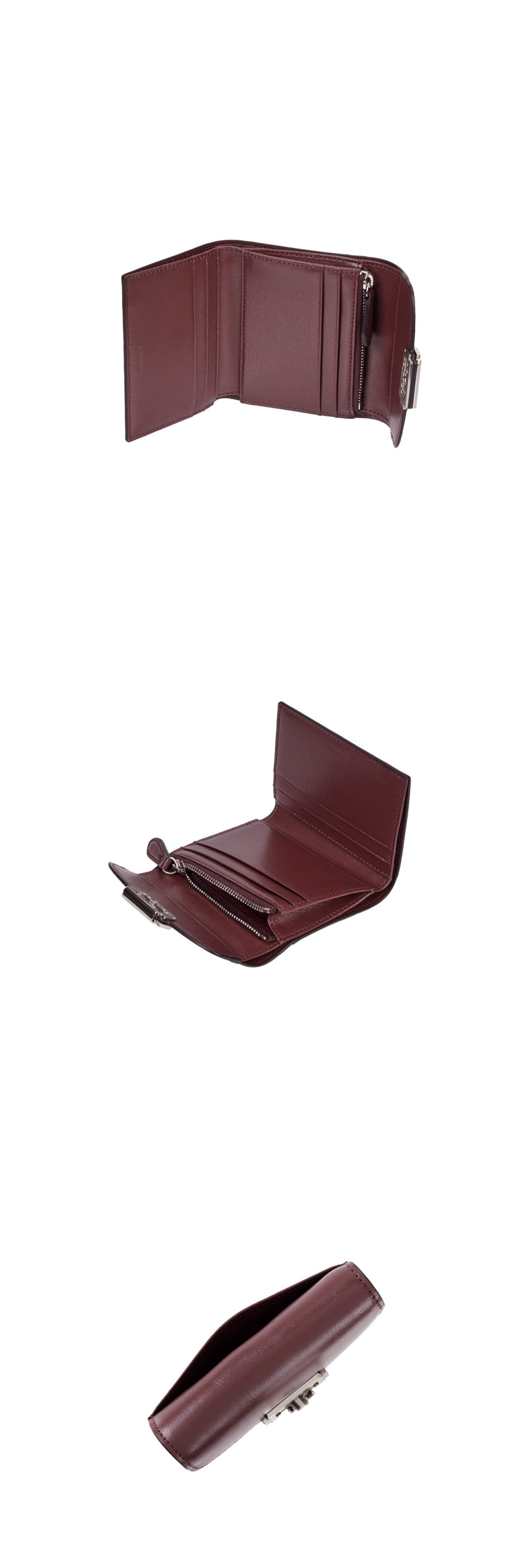 Occam Ring Square Half Wallet Currant Burgundy