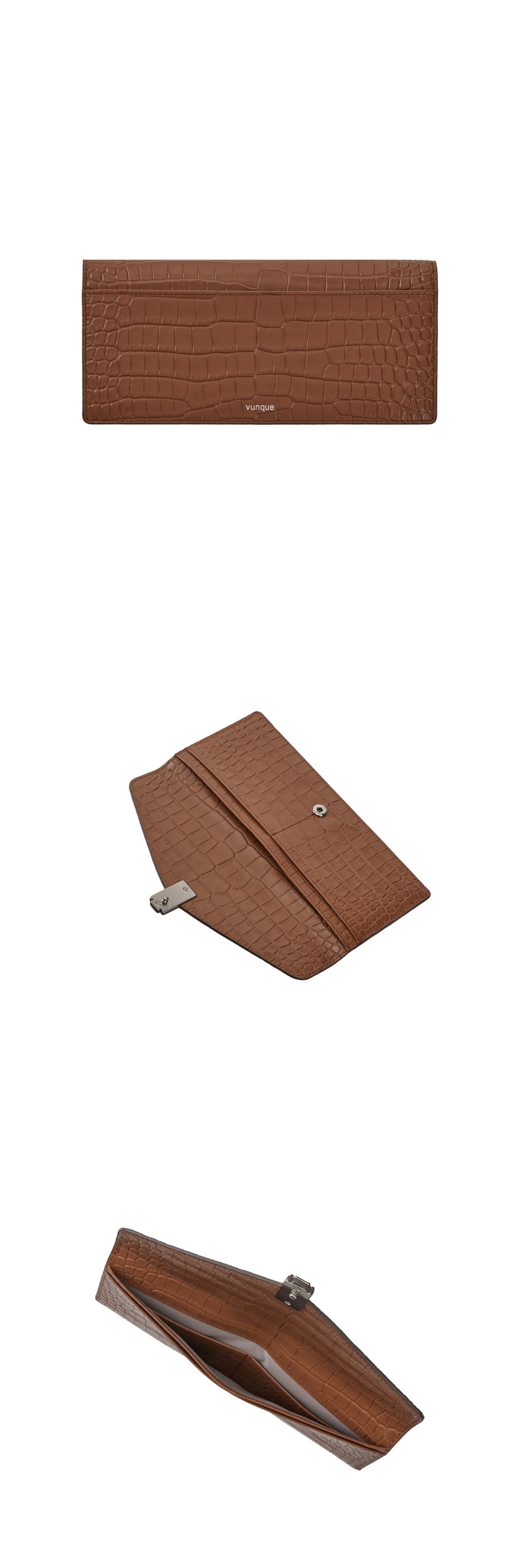 Occam V Long Wallet Croco Camel