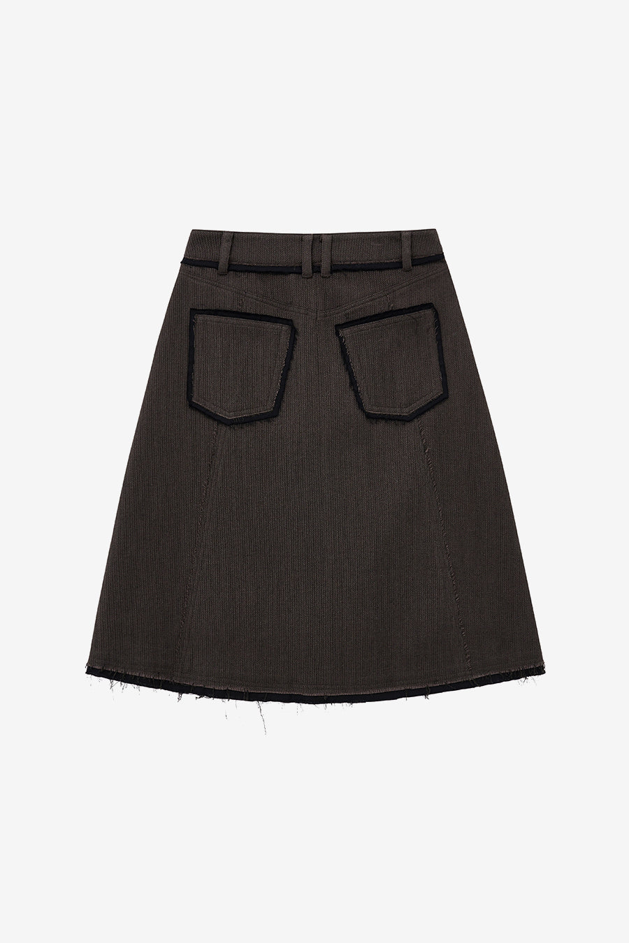 Low Detail Wool Skirt BROWN