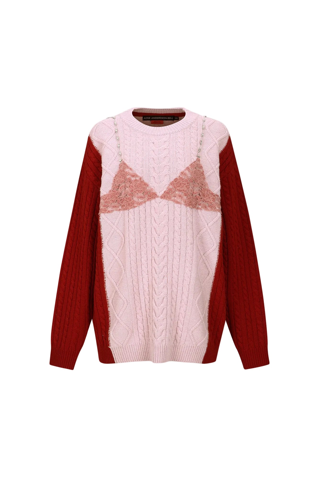 LACE LINGERIE BOYFRIEND-FIT KNIT atb1183w (PINK)